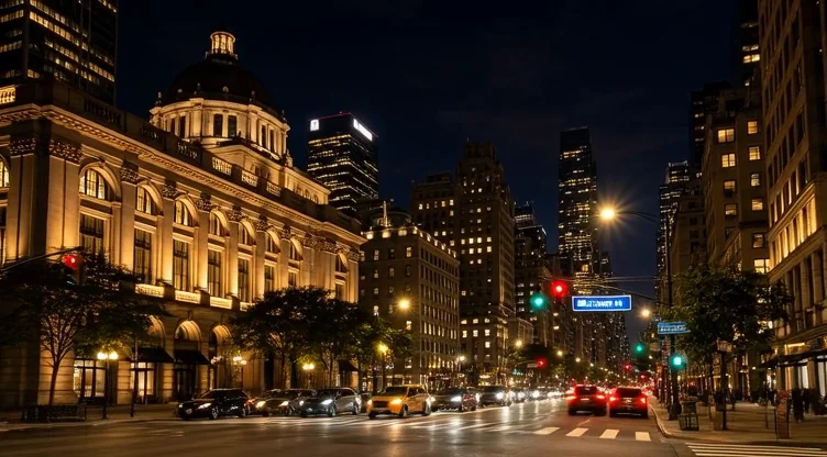 Upload a daytime city image as the start frame and a nighttime city image as the end frame. Kling 3.0 creates a smooth transition between the two, naturally transforming the lighting and atmosphere while preserving the street layout and architecture.